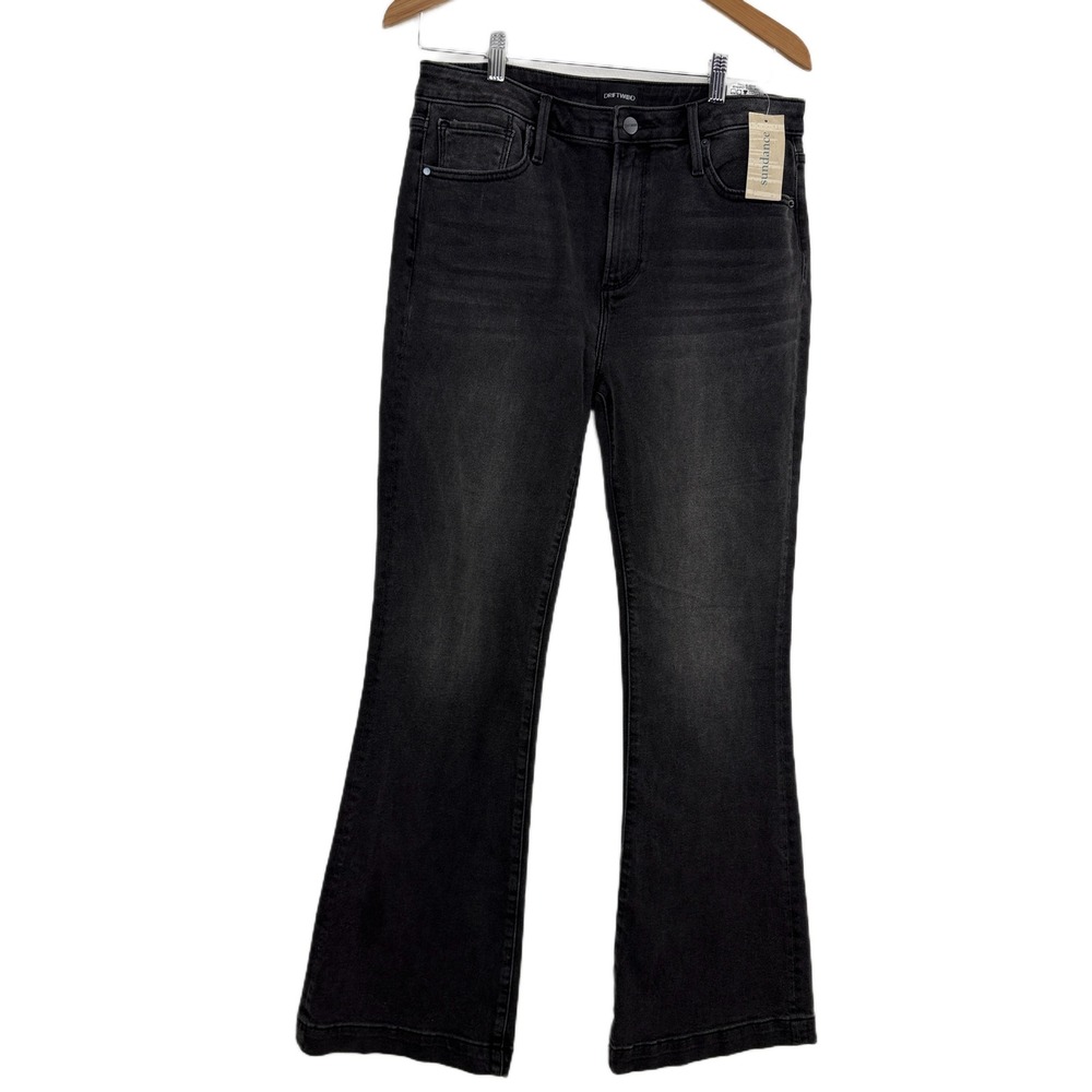 Driftwood Jeans Womens 31 Black Wyatt High Rise Flare Leg Faded Denim